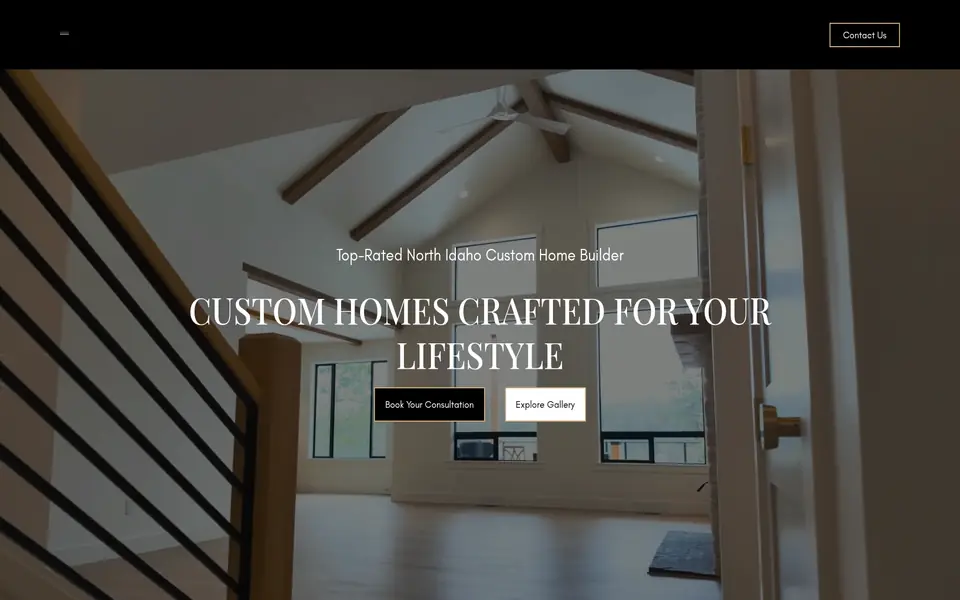 Homepage of the NIE Custom Homes website built by MxdifyLocal