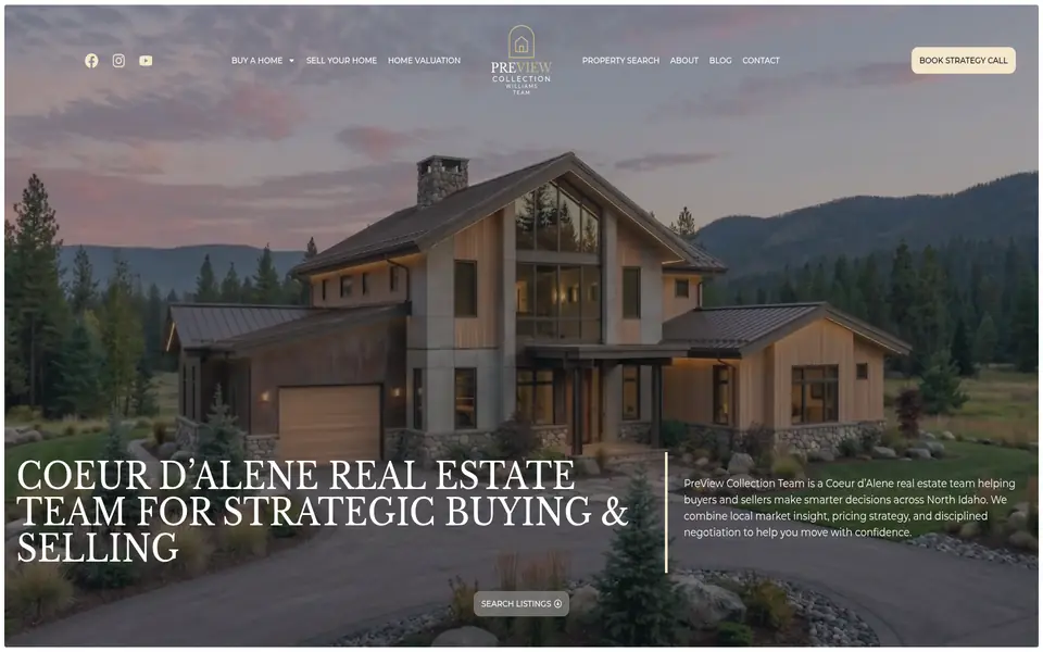 Homepage of the Preview Collection Team website built by MxdifyLocal